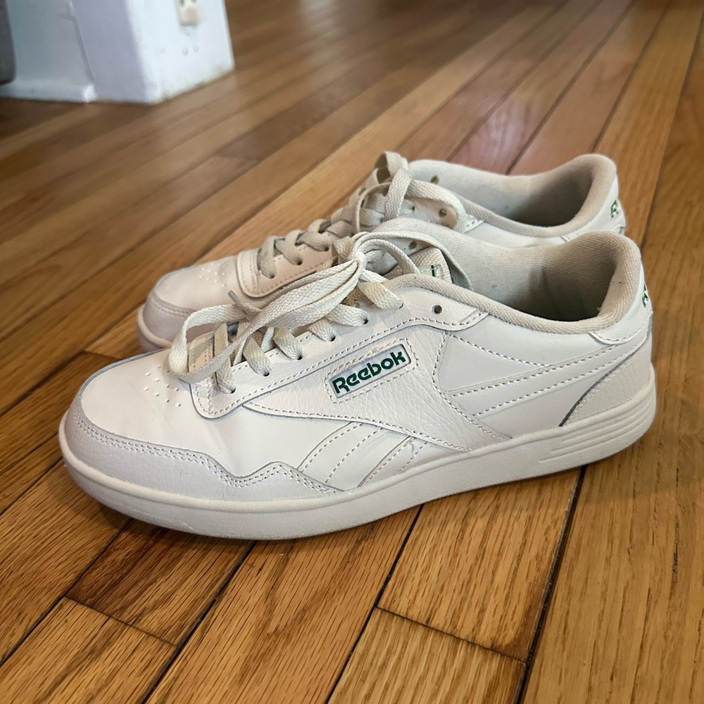 Reebok Off-White Leather Low-Top Sneakers